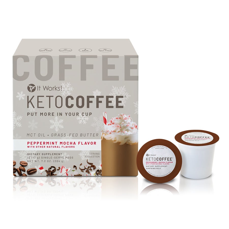 It Works! Keto Coffee Pods Peppermint Mocha Flavor 12 Serving > Shop