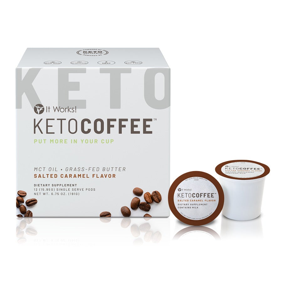 It Works! Keto Coffee Pods Salted Caramel Flavor 30 Servings